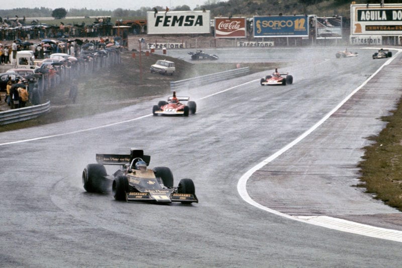 Ronnie Peterson leads Niki Lauda