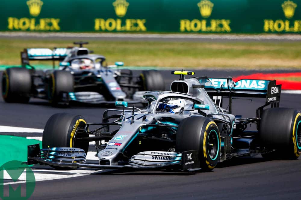 Lewis Hamilton pressured his Mercedes team-mate into over-working his tyres during the 2019 British Grand Prix