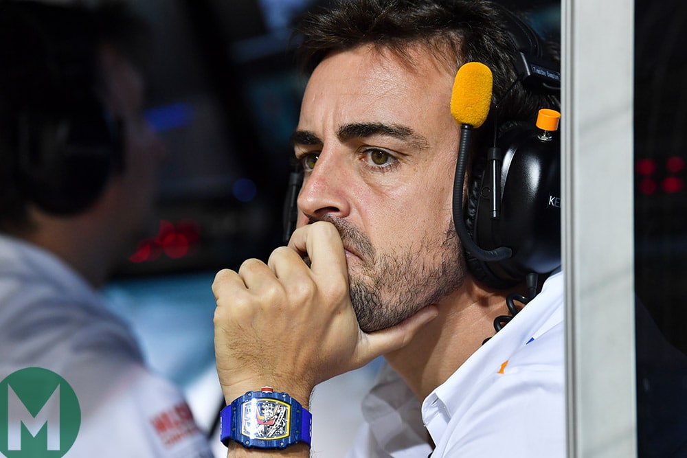 Fernando Alonso at a 2019 McLaren test