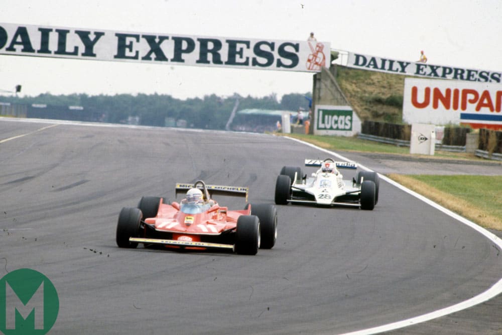 Jody Scheckter leads Clay Regazzoni during the 1979 British Grand Prix