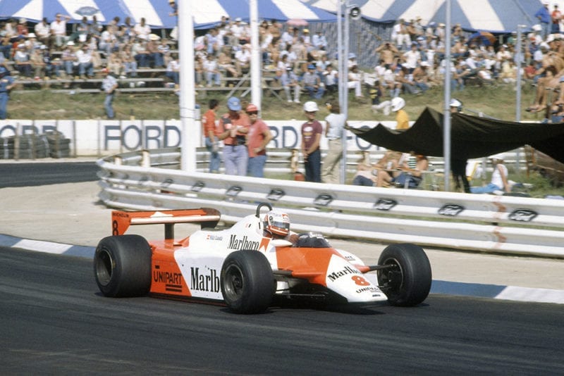 Niki Lauda in his McLaren MP4/1B-Ford Cosworth).
