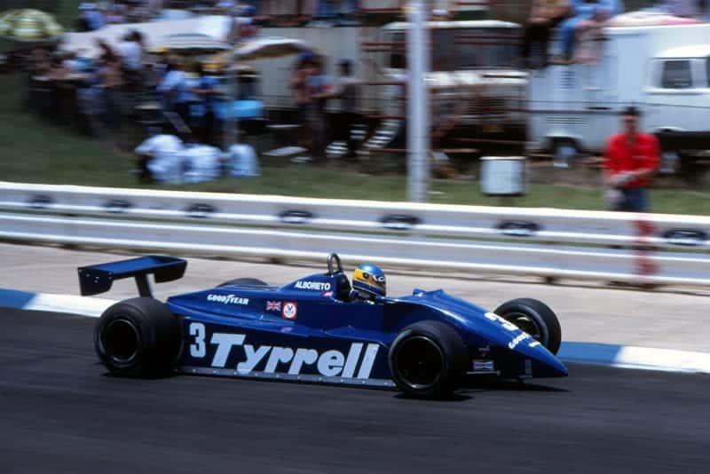 Michele Alboreto in a Tyrrell 011, finished seventh.