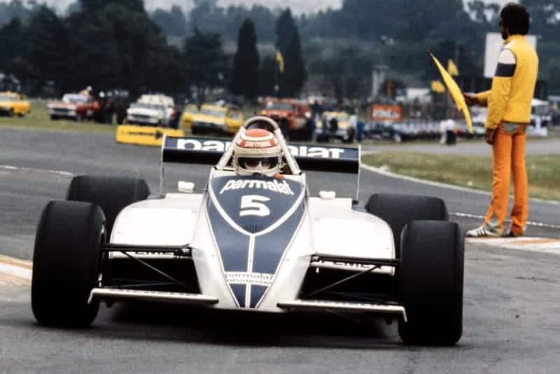 Nelson Piquet in the Brabham BT49C at the 1981 Argentinian Grand Prix