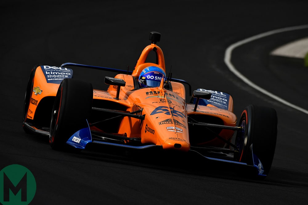 Fernando Alonso on track ahead of the 2019 Indy 500