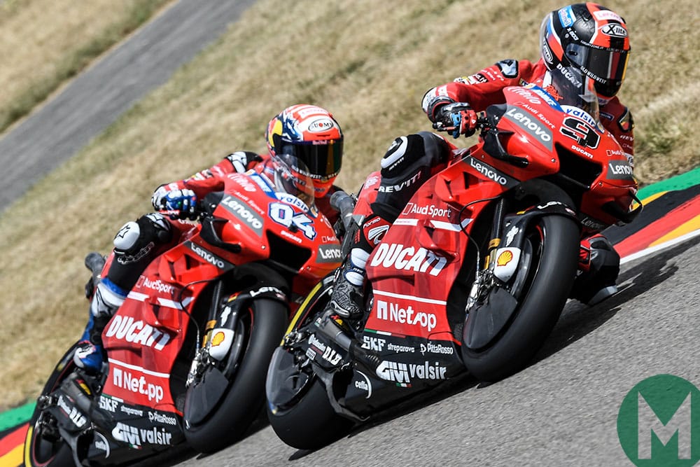 Danilo Petrucci leads fellow Ducati rider Andrea Dovizioso
