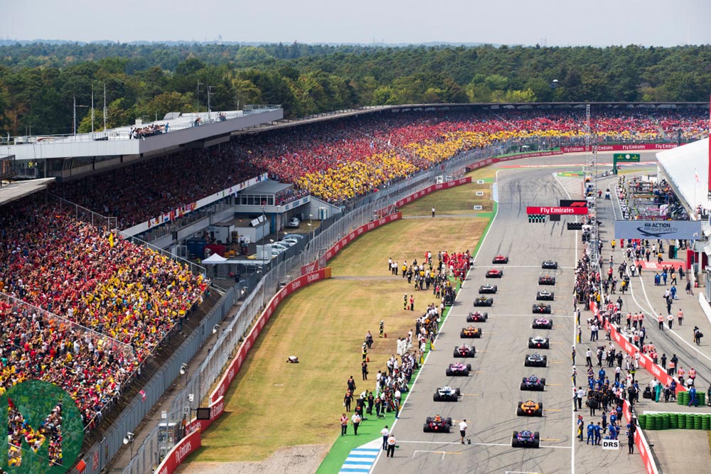 Starting grid at Hockenheim for the German Grand Prix