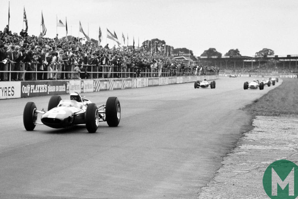 Jim Clark builds his lead in the 1965 British Grand Prix