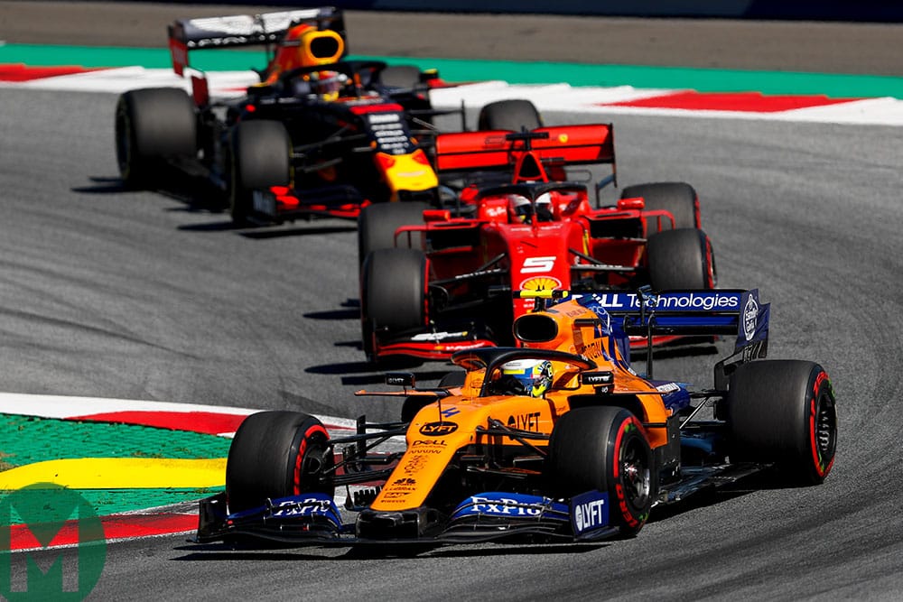 Lando Norris's McLaren dices with some big names in the Austrian Grand Prix