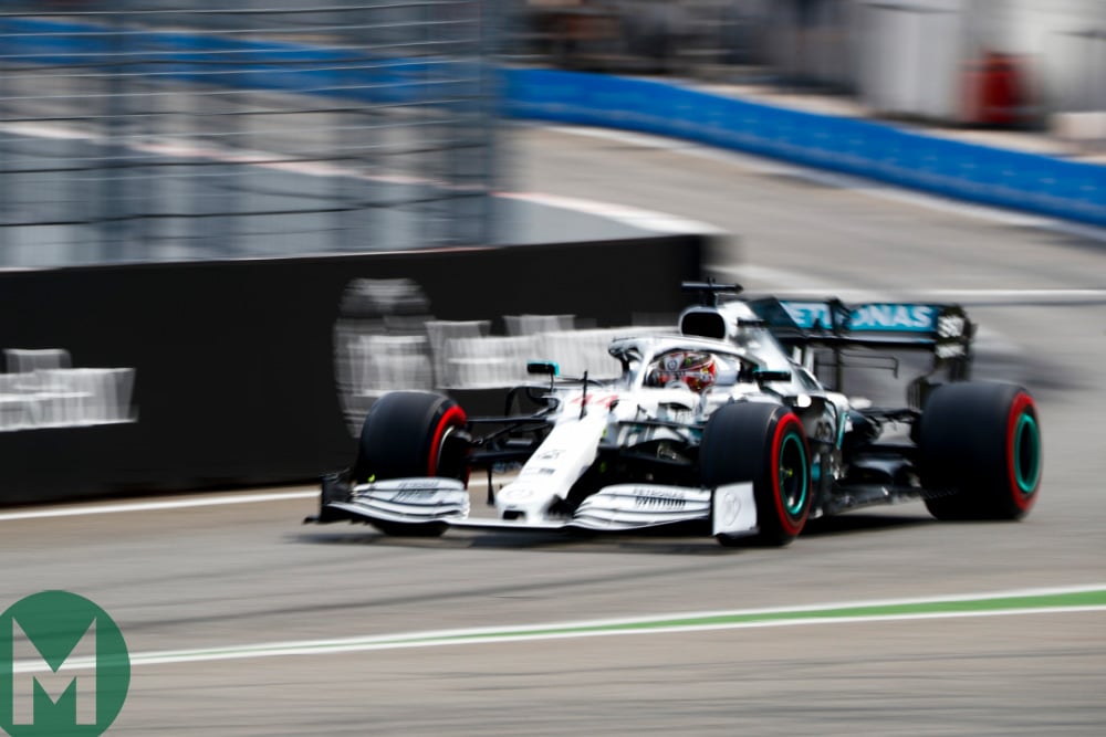 Lewis Hamilton during qualifying for the 2019 German Grand Prix