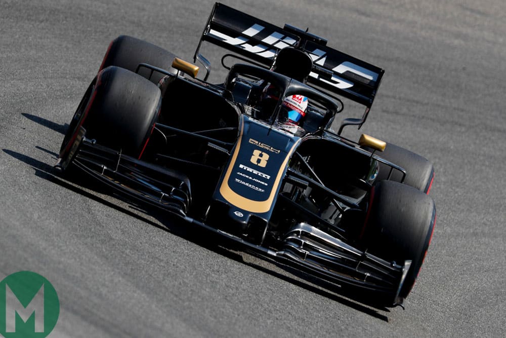 Romain Grosjean at Hockenheim ahead of the 2019 German Grand Prix