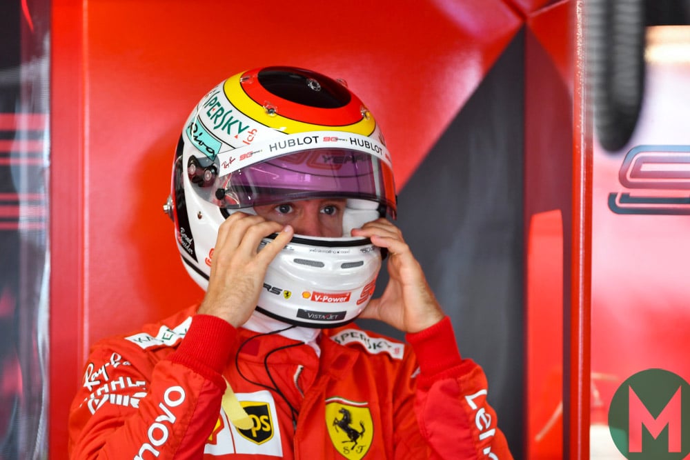 Sebastian Vettel's helmet paid tribute to Bernd Schneider at the 2019 German Grand Prix