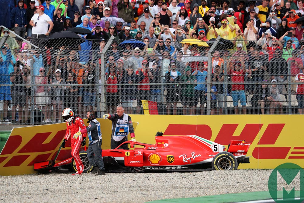 Vettel crashes out of the 2018 German Grand Prix