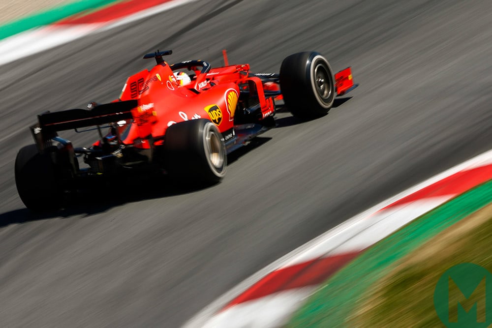 Sebastian Vettel at speed during the 2019 Austrian Grand Prix