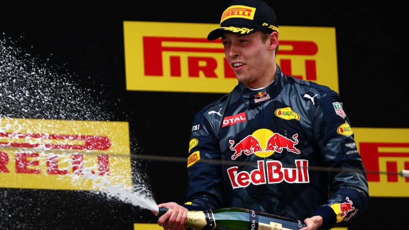 Daniil-Kvyat-sprays-champagne-at-2016-Chinese-GP