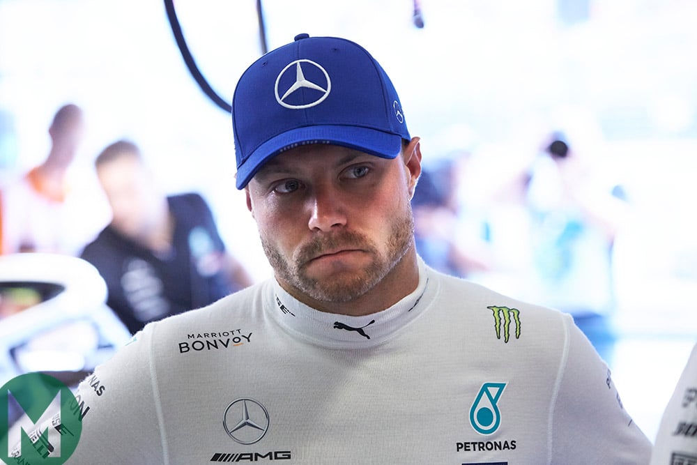 Valtteri Bottas in the Mercedes garage during the 2019 Hungarian Grand Prix weekend
