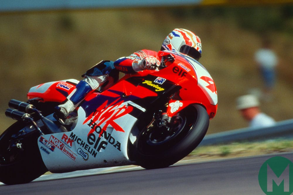 Mick Doohan riding his Honda in 1994 on the way to the title