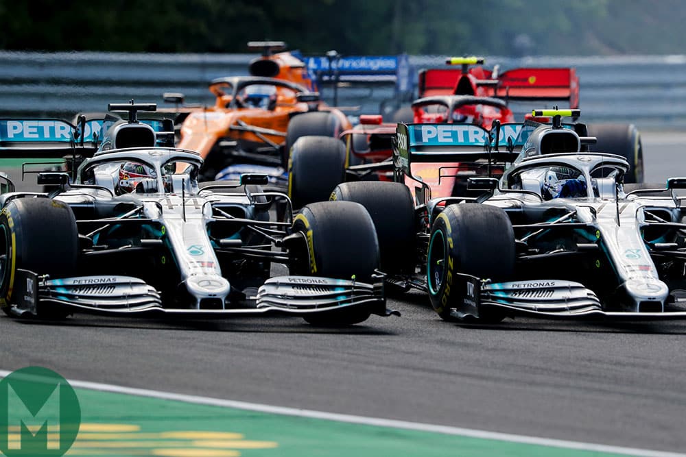 Fine racecraft got Hamilton ahead of his Mercedes team-mate Valtteri Bottas in the opening corners