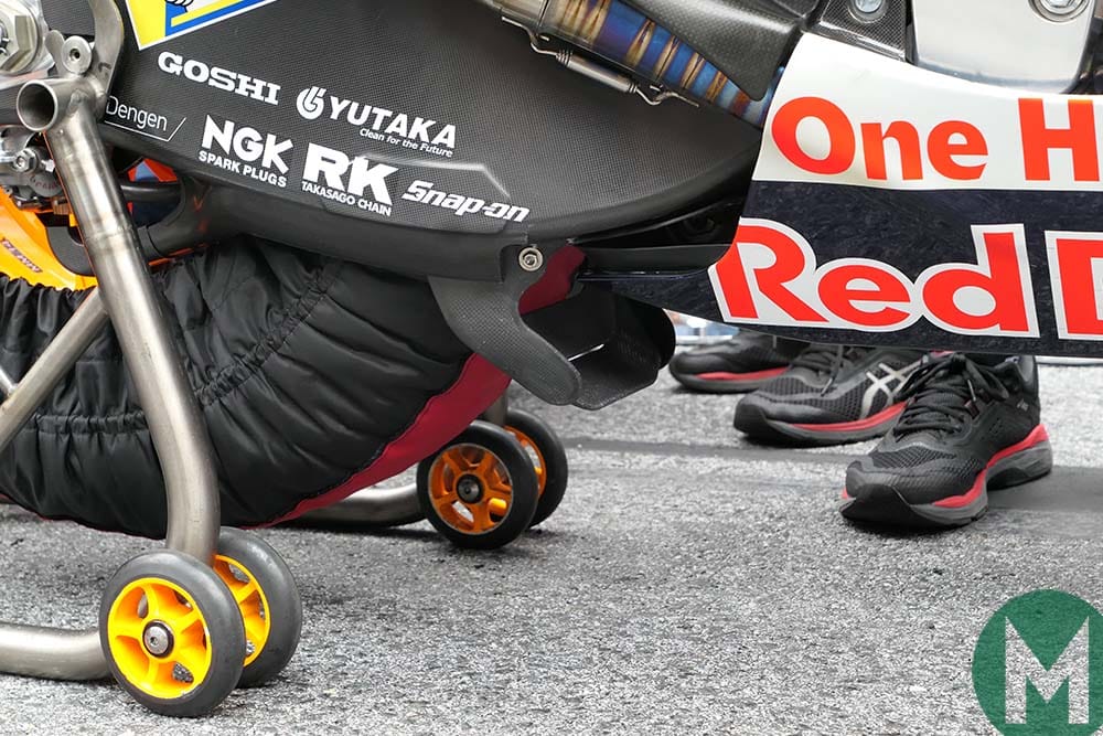 HRC swingarm spoiler at the 2019 MotoGP Austrian Grand Prix