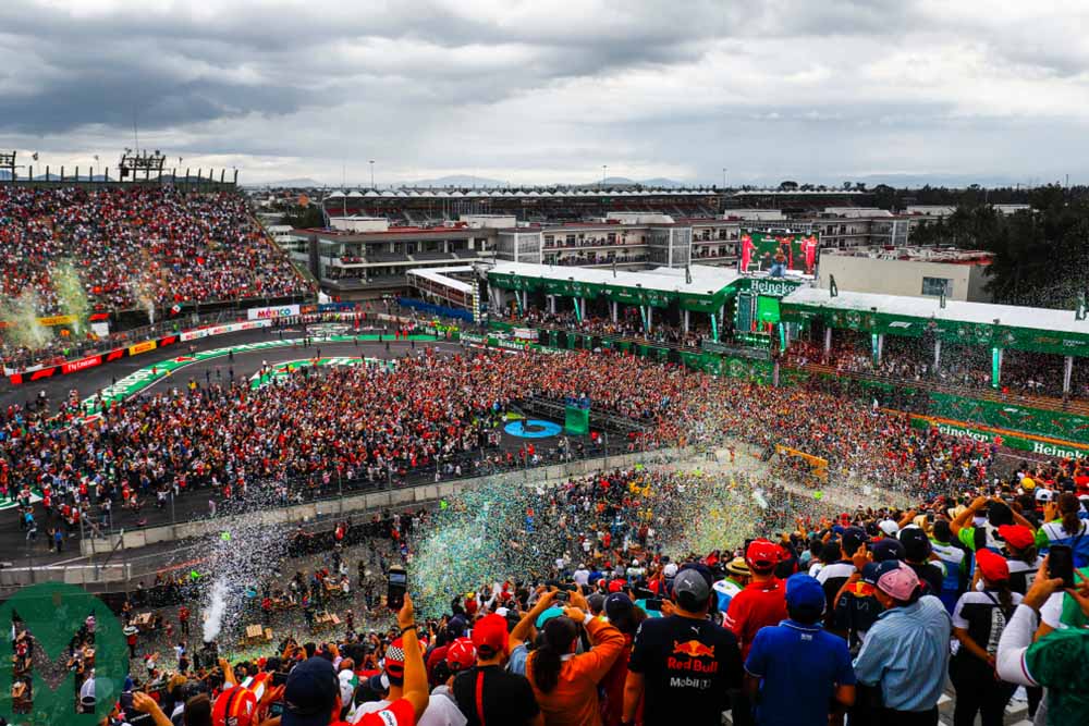 The stadium section of the Mexican Grand Prix circuit following the 2018 Formula 1 race