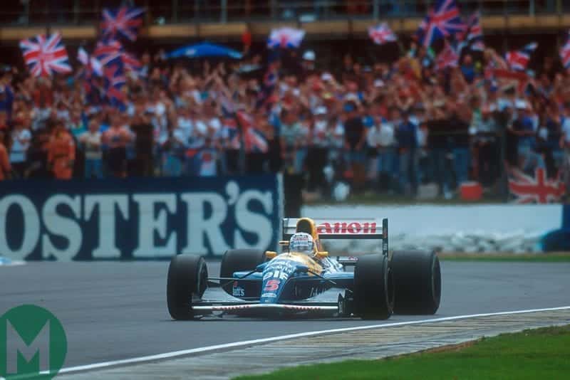 Nigel Mansell roared on by his home crowd on the way to dominant 1992 British Grand Prix victory