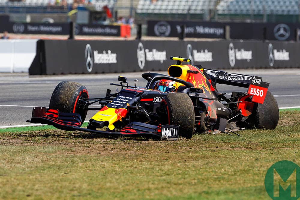 Pierre Gasly's broken Red Bull after crashing during practice for the 2019 German Grand Prix