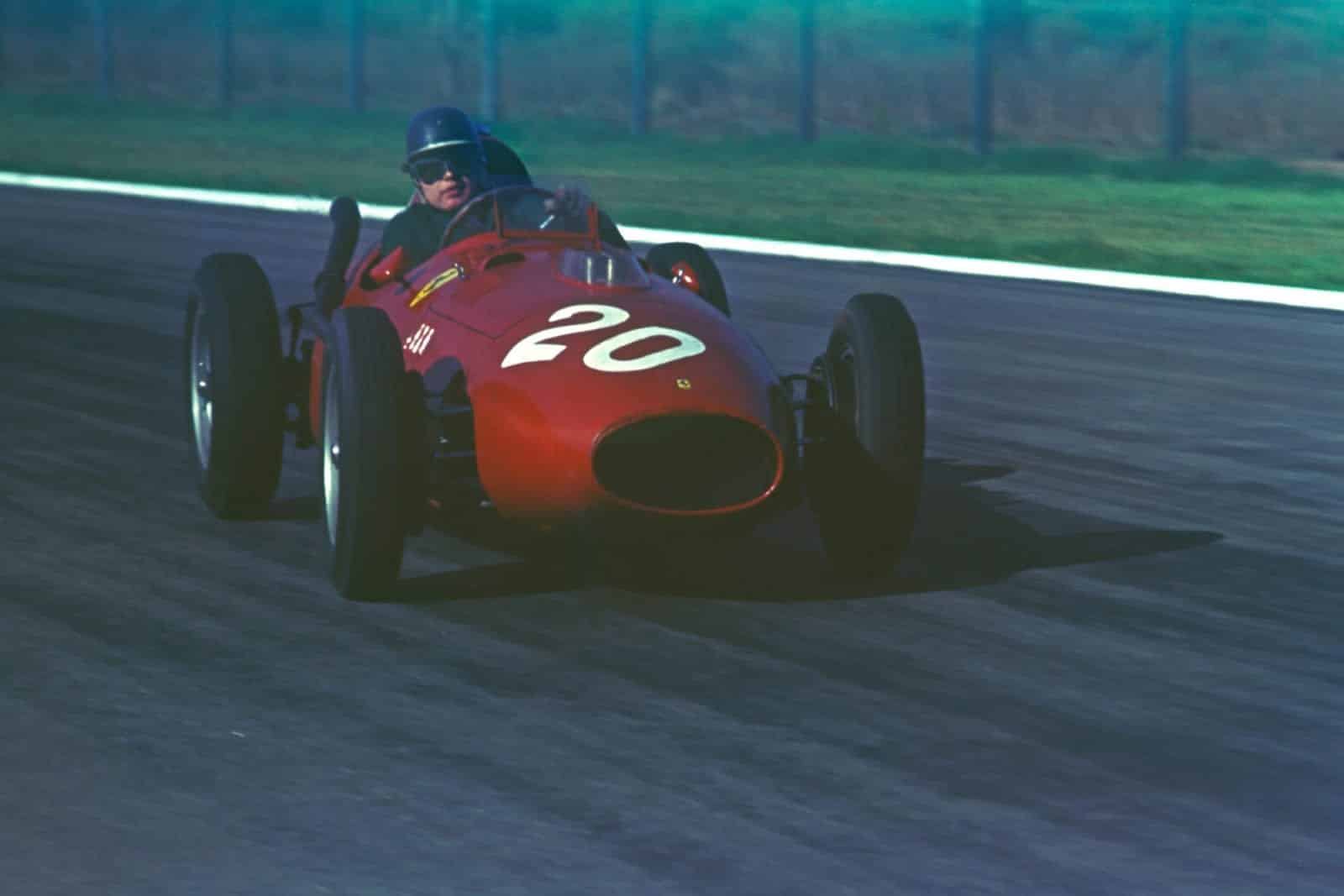 Mike Hawthorn driving his Ferrari in 1958