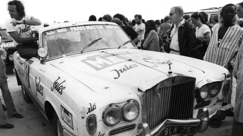 Rolls Royce with damaged grille in Dakar rally