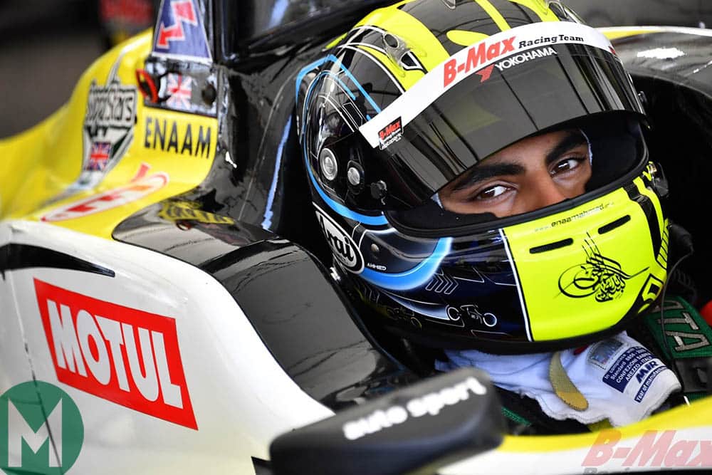 Enaam Ahmed in 2019 with B-Max Racing