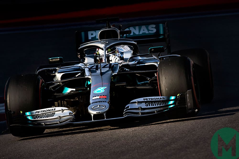 Lewis Hamilton during qualifying for the 2019 Russian Grand Prix