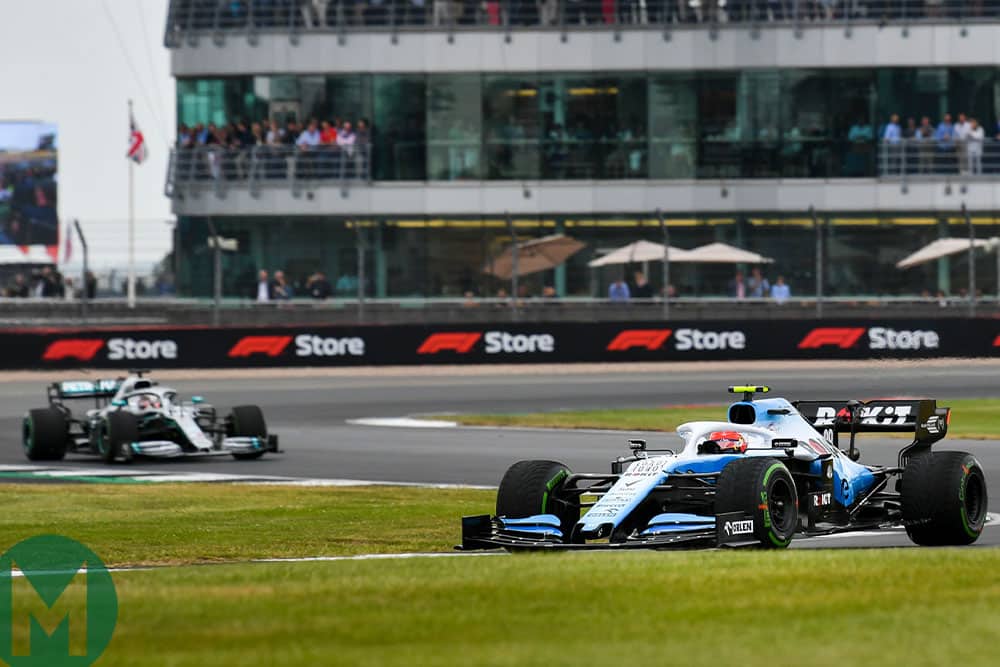 Williams Racing and Mercedes W10 of Lewis Hamilton during the 2019 British Grand Prix