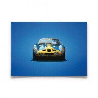 Product image for Colours of Speed | Ferrari 250 GTO – Blue & Yellow – 1964 Targa Florio | Automobilist | Limited Edition poster