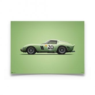 Product image for Colours of Speed | Ferrari 250 GTO – Green – 1962 Le Mans | Automobilist | Limited Edition poster