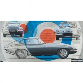 Product image for 9600 HP - Jaguar E-type - 1961 | Geoff Bolam | aluminium art print