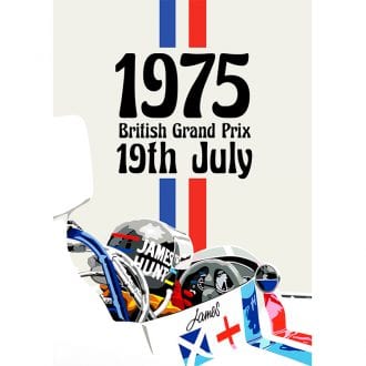 Product image for James Hunt – Hesketh  – 1975 British Grand Prix | Joel Clark | contemporary poster
