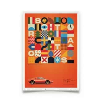 Product image for Lancia Stratos HF Prototype - Orange - 1971 | Automobilist | Limited Edition poster