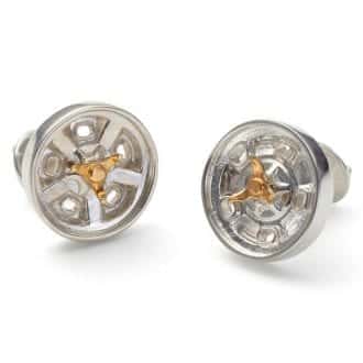 Product image for Indy Roadster - Sterling Silver / Brass Spinner | Cufflinks