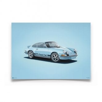 Product image for Colours of Speed | Porsche 911 RS – Blue - 1973 | Automobilist | Limited Edition poster