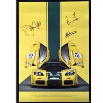 Product image for Harrods McLaren F1GTR - 1995 - Le Mans | signed Derek Bell & Andy Wallace | poster