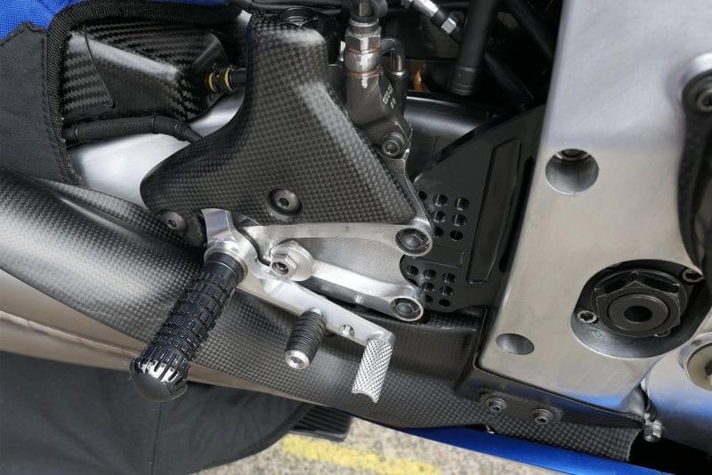 Sylvain Guintoli's dual-pedal rear brake at Motegi 2019