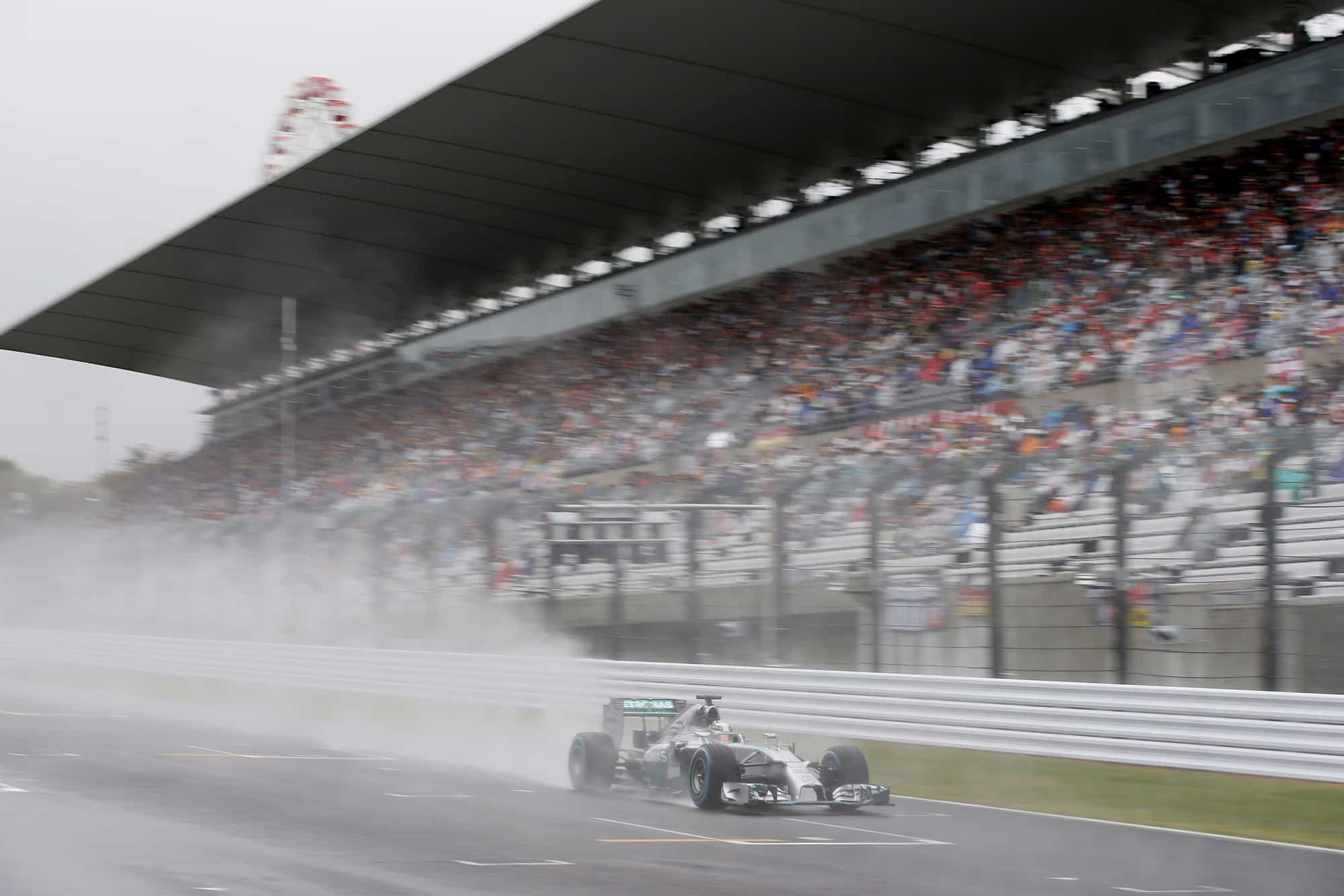 Lewis Hamilton leads during the 2014 Japanese Grand Prix