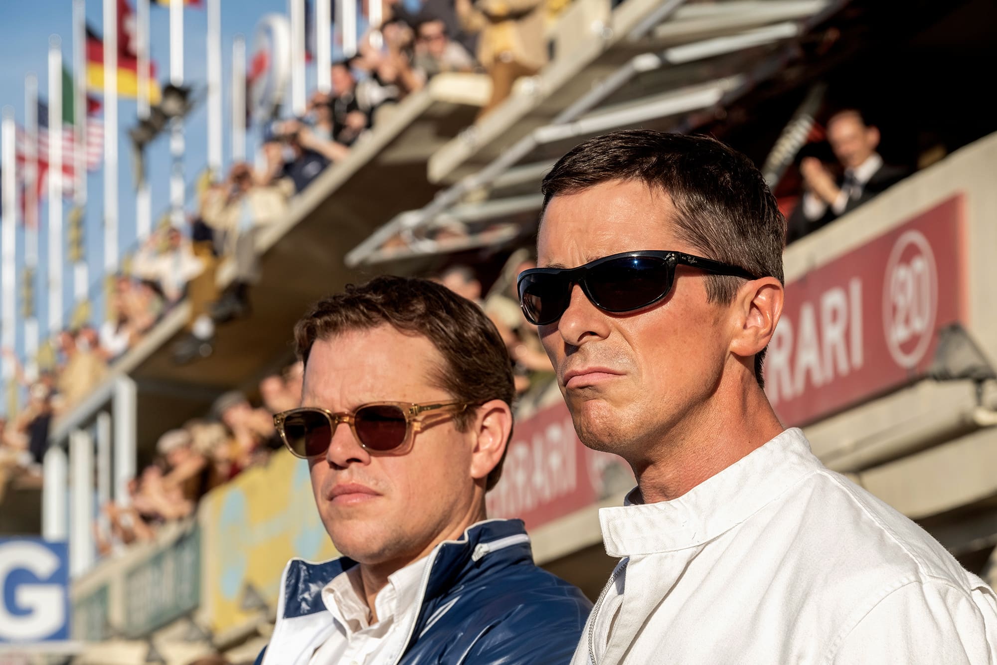 Christan Bale and Matt Damon in Le Mans 66 - the story of Ford vs Ferrari at Le Mans