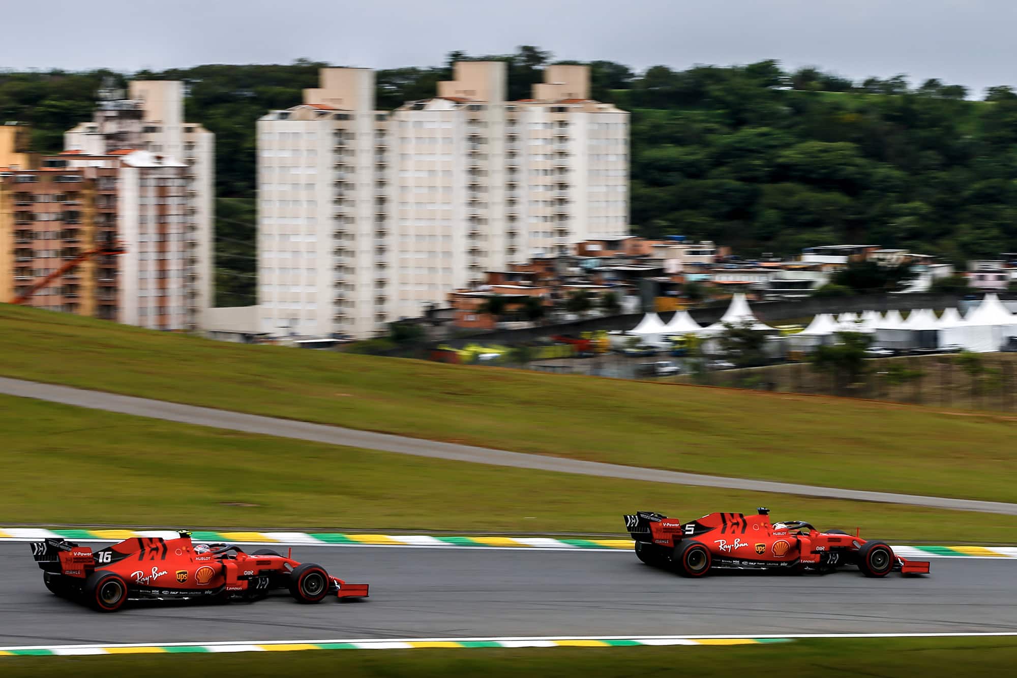 Sebastian Vettel leads Charles Leclerc in qualifying for the 2019 F1 Brazilian Grand Prix