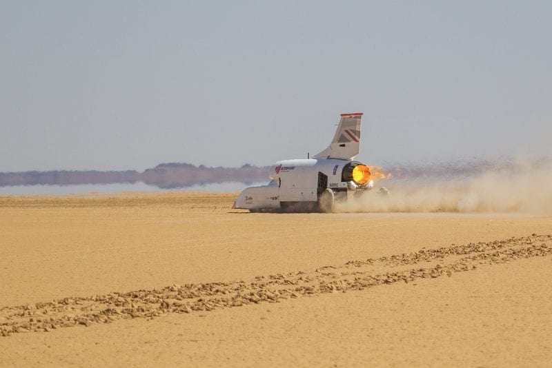 Bloodhound land speed record car during its 501mph run on November 6 2019