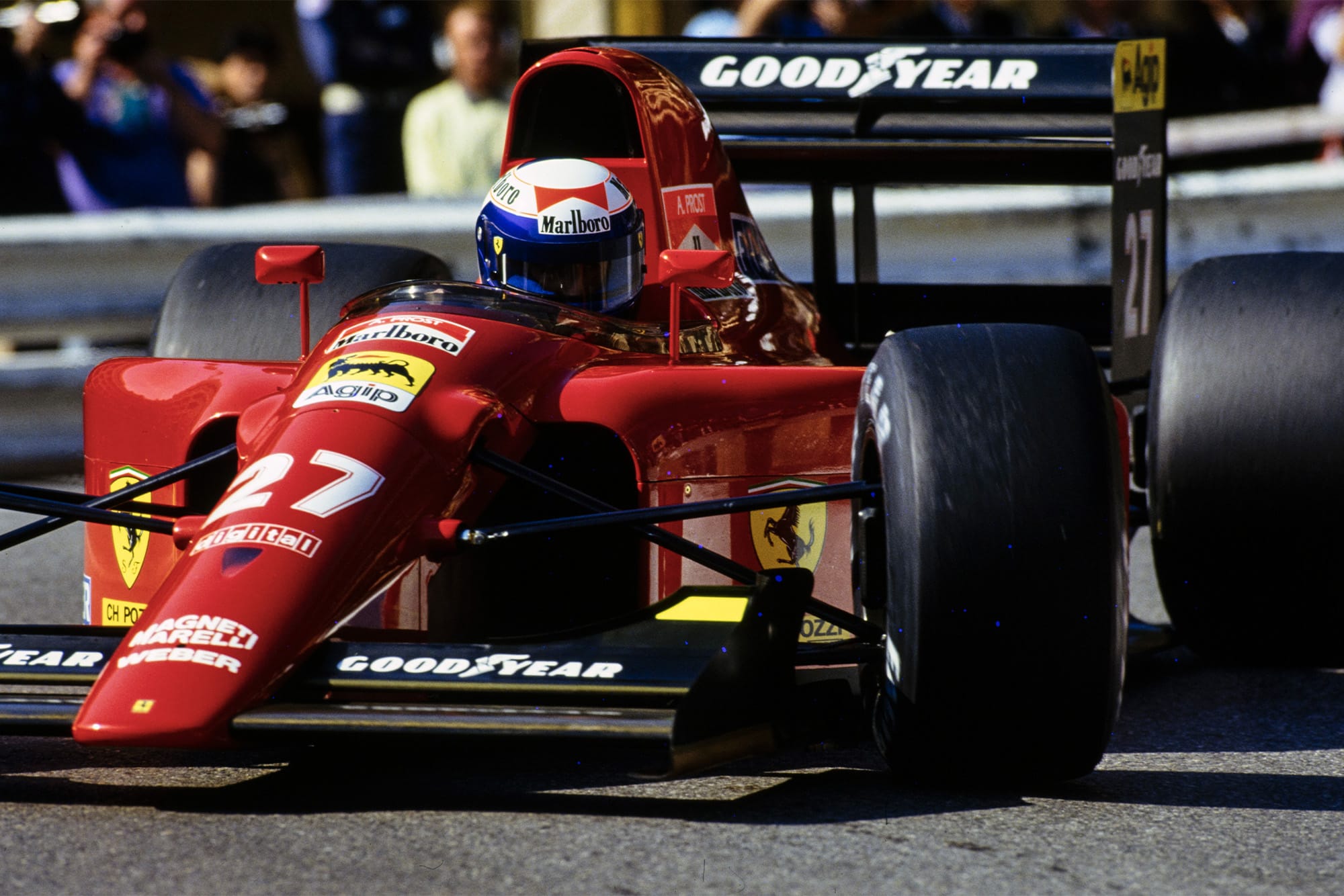 Alain Prost in the Ferrari