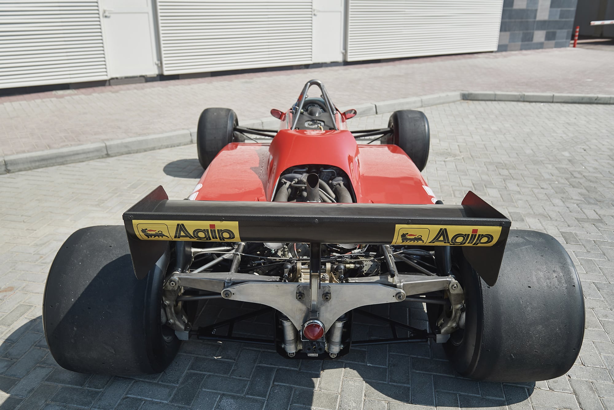 Rear view of the Ferrari 126 C2 that Patrick Tambay and Mario Andretti drove in the 1982 F1 World Championship