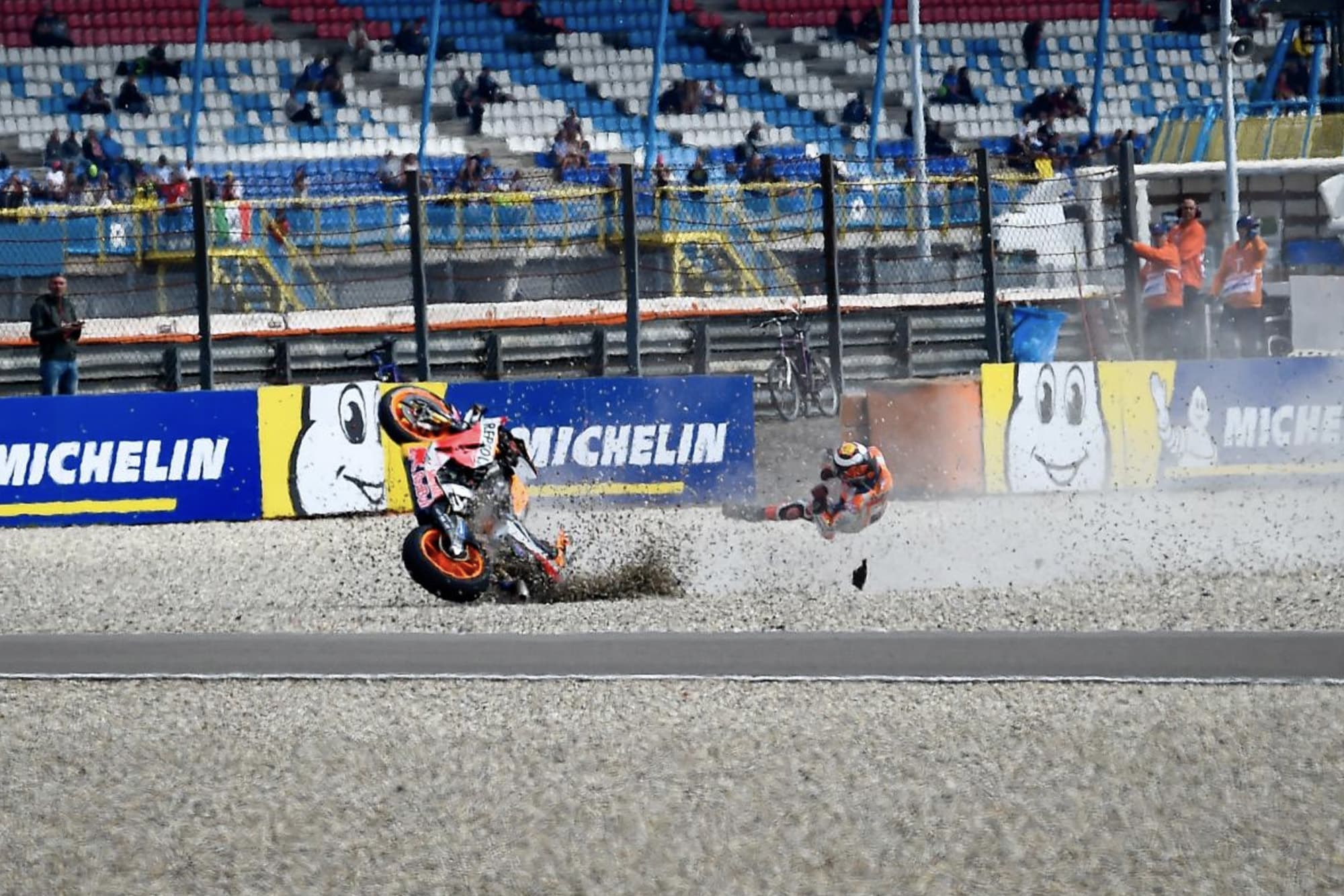 Jorge Lorenzo's crash during the Dutch TT in 2019