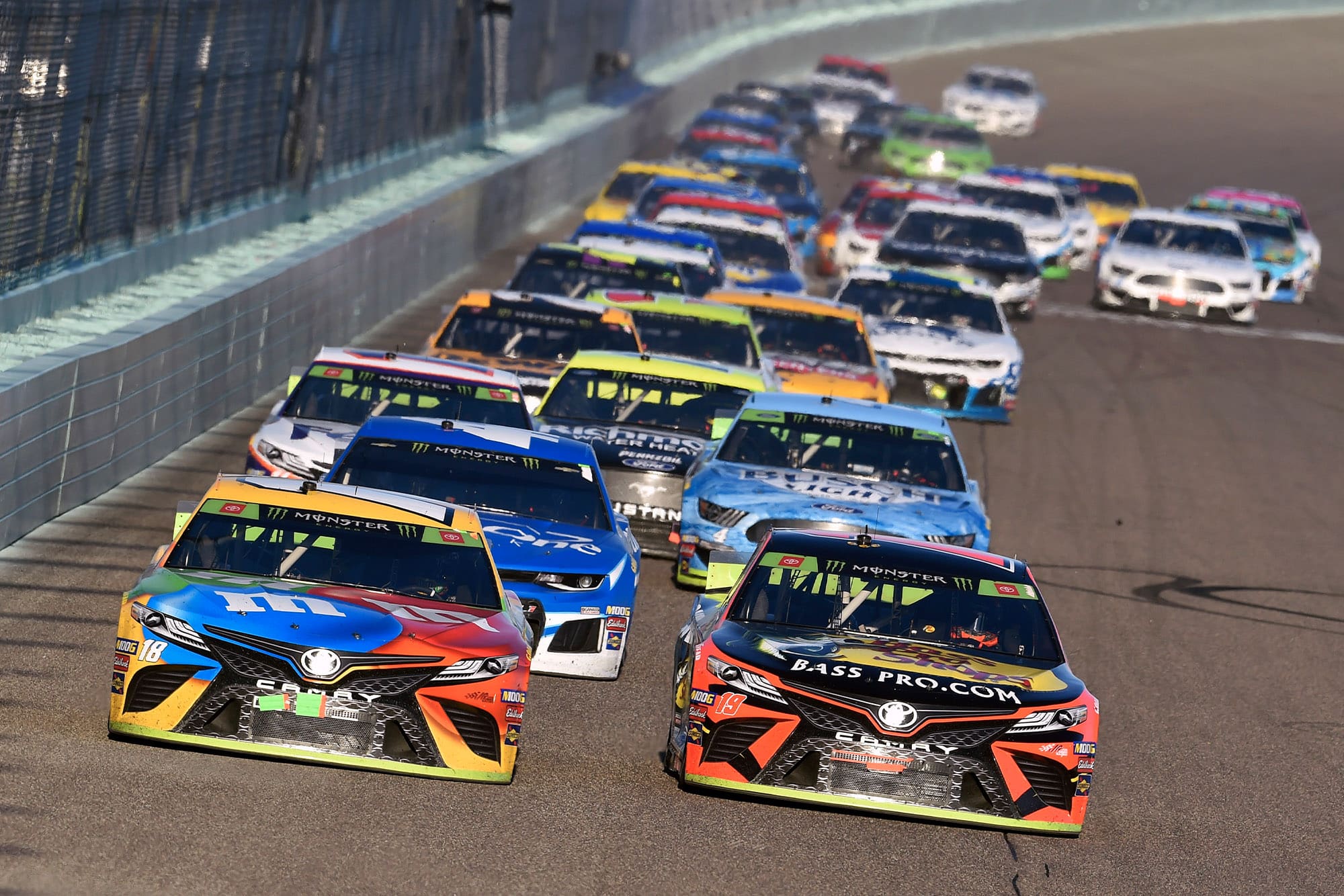 Kyle Busch and Martin Truex Jr during the FordEcoBoost 400