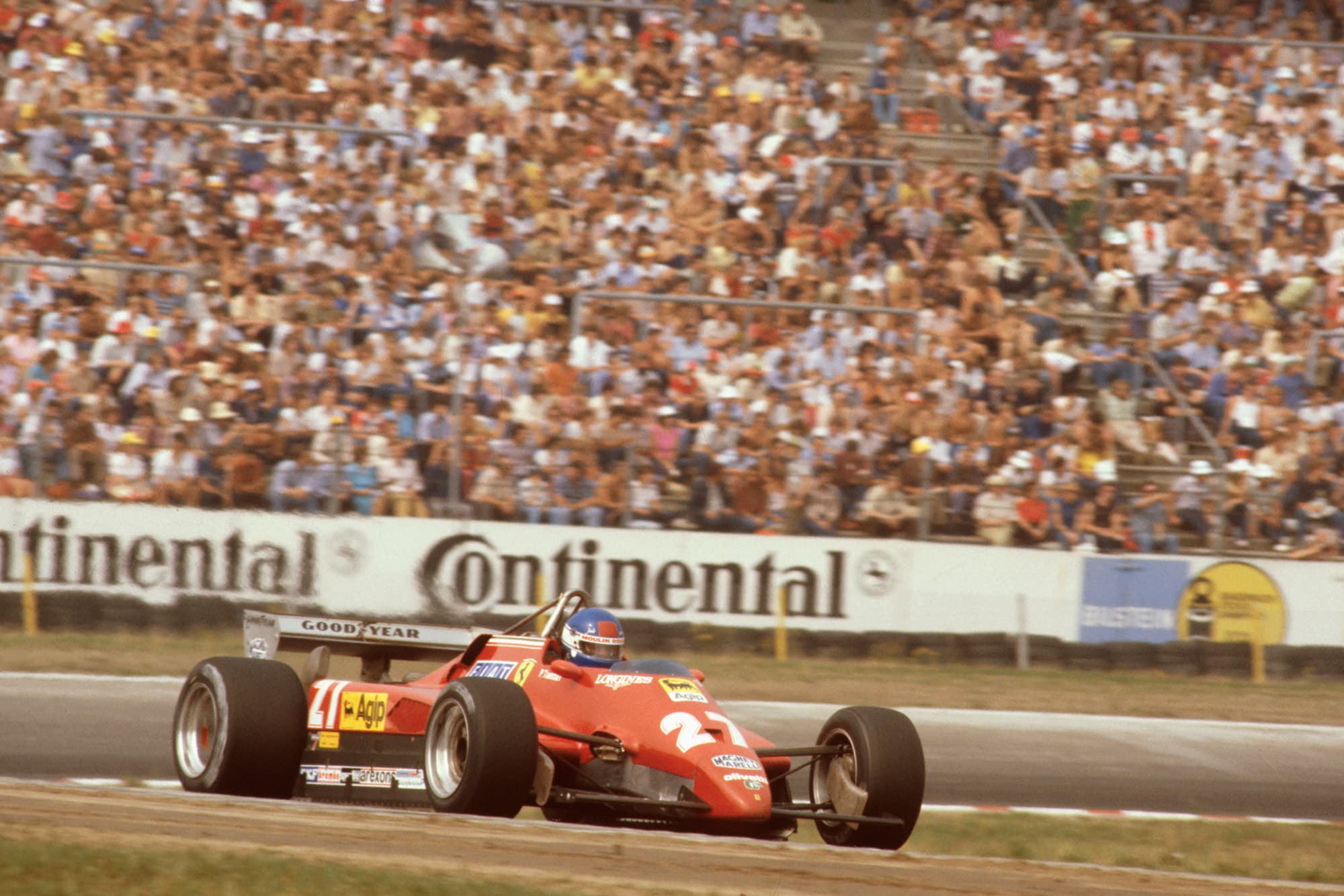 Patrick Tambay at the wheel of the Ferrari 126 C2 during the 1982 German Grand Prix which he went on to win