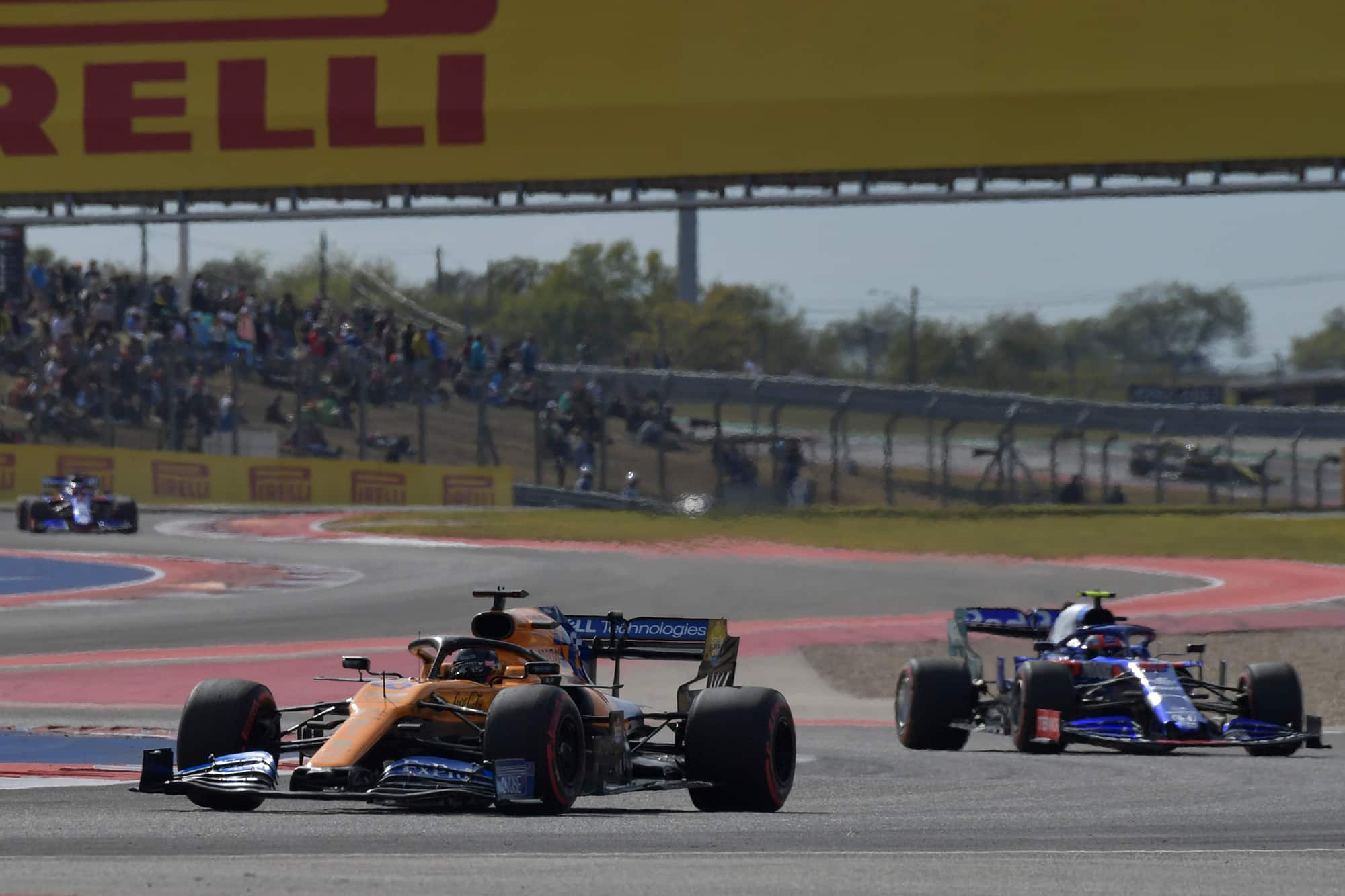 Carlos Sainz ahead of Daniil Kvyat during qualifying for the 2019 US Grand Prix