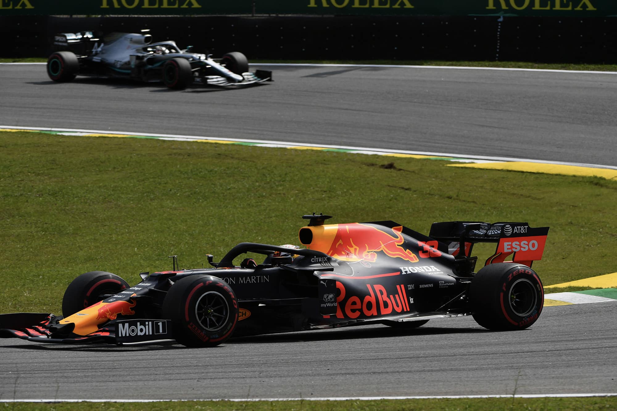 Verstappen leads Hamilton at the 2019 Brazilian Grand Prix